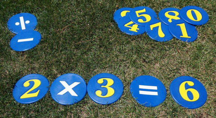 Poly Numbers with Math Signs Set – Blue