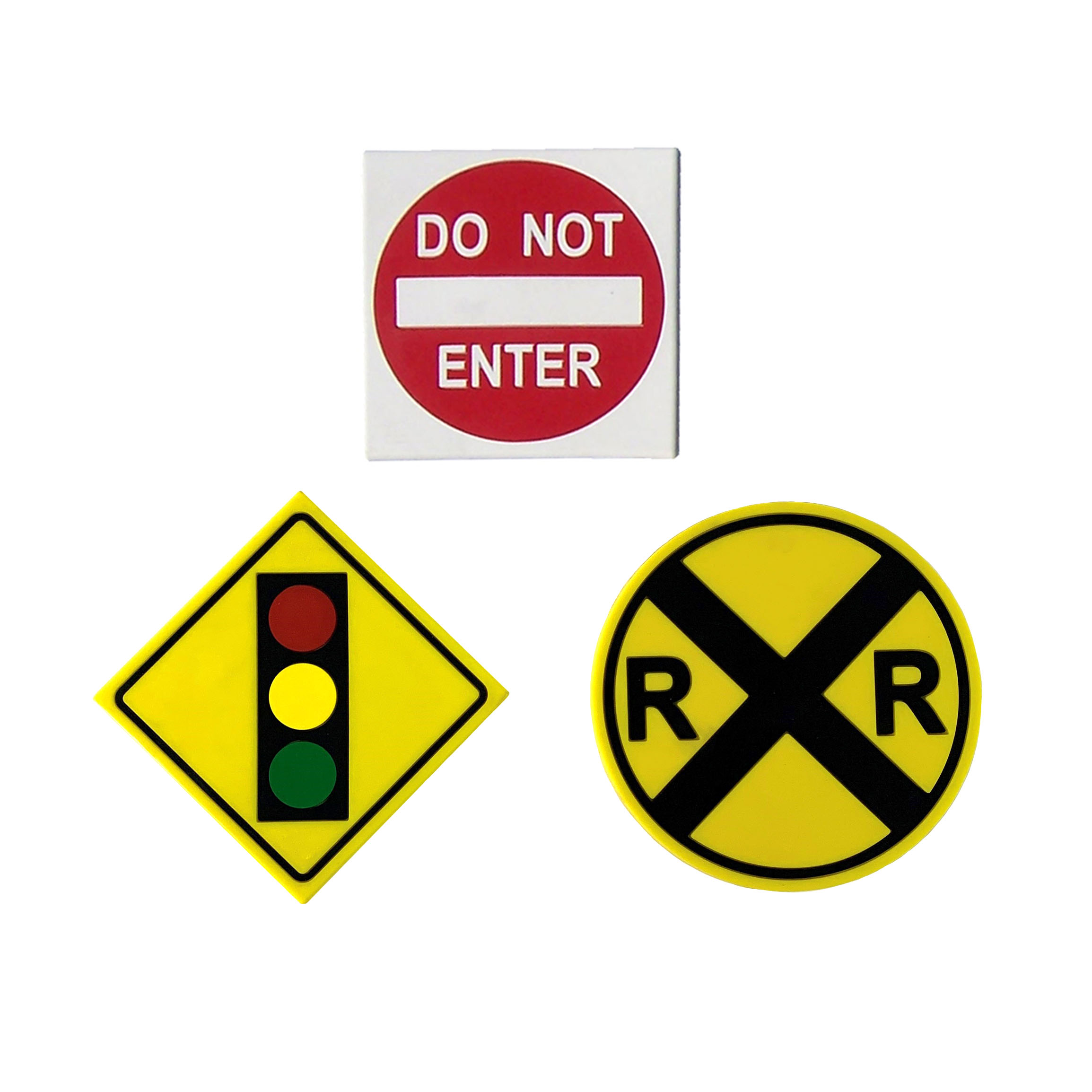 Poly Traffic Signs (Railroad, Do Not Enter, Traffic Light)